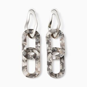 Ettika Silver Resin Chain Earrings
